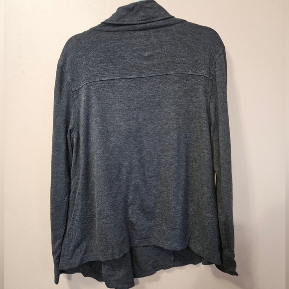 Kensie One Snap Collared Cardigan Women's Size XL Grey Pockets - Picture 2 of 4
